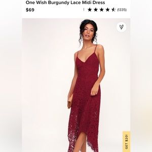 NWT Lulus one wish lace midi dress